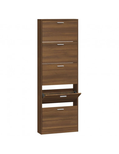 Scarpiera Rovere Marrone 59x17x169 cm in Legno Multistrato