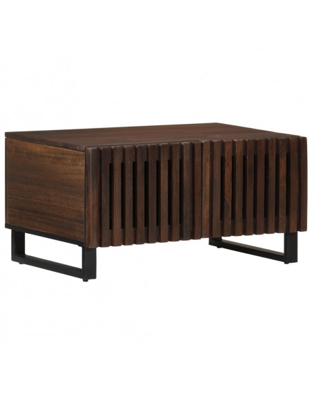 Tavolino da Salotto Marrone 80x54x40 cm Legno Massello di Mango
