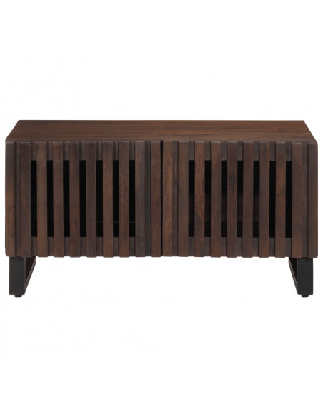 Tavolino da Salotto Marrone 80x54x40 cm Legno Massello di Mango