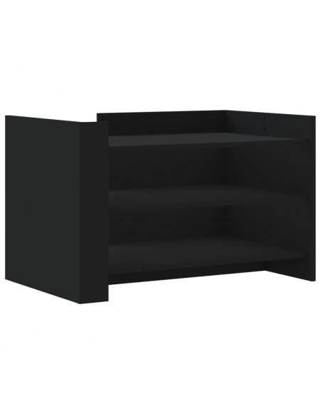 Tavolino da Salotto Nero 80x50x50 cm in Legno Multistrato
