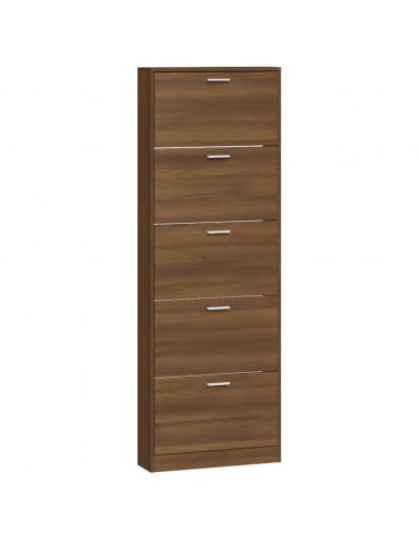 Scarpiera Rovere Marrone 59x17x169 cm in Legno Multistrato