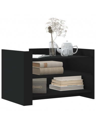 Tavolino da Salotto Nero 80x50x50 cm in Legno Multistrato