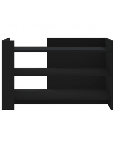 Tavolino da Salotto Nero 80x50x50 cm in Legno Multistrato