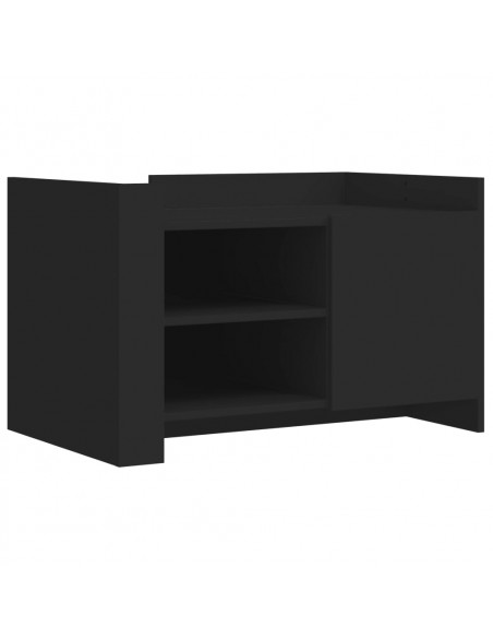 Tavolino da Salotto Nero 80x50x50 cm in Legno Multistrato