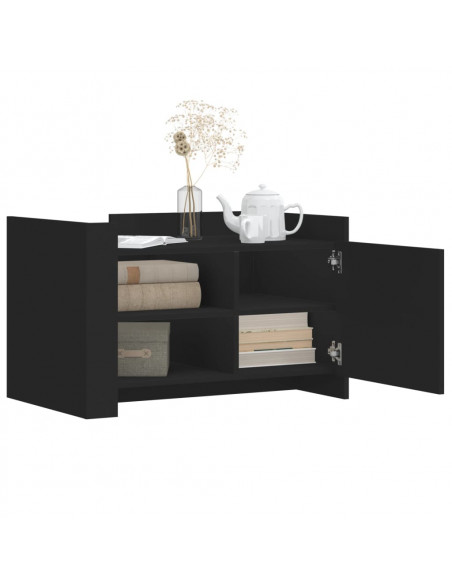 Tavolino da Salotto Nero 80x50x50 cm in Legno Multistrato