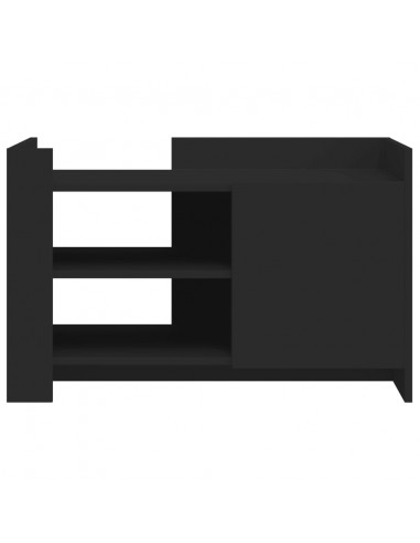 Tavolino da Salotto Nero 80x50x50 cm in Legno Multistrato