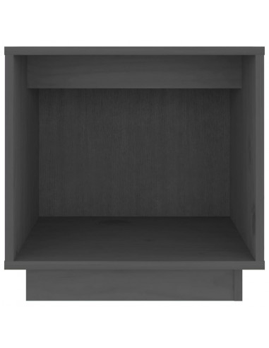 Comodino Grigio 40x30x40 cm in Legno Massello di Pino