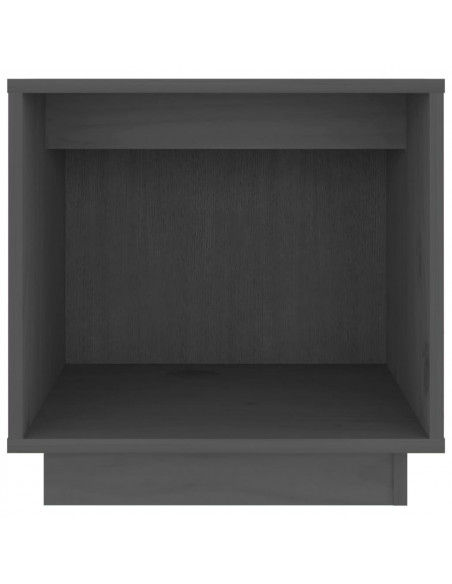 Comodino Grigio 40x30x40 cm in Legno Massello di Pino