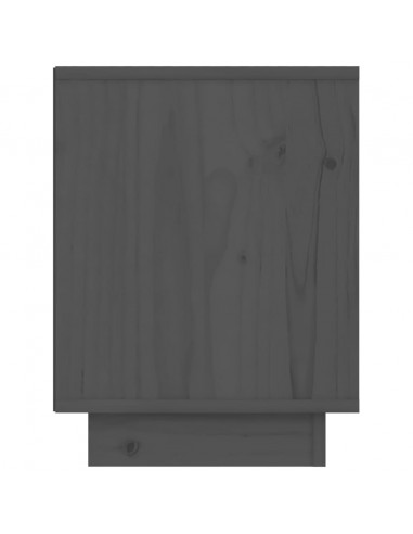 Comodino Grigio 40x30x40 cm in Legno Massello di Pino