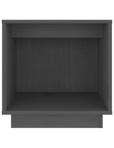 Comodini 2 pz Grigi 40x30x40 cm in Legno Massello di Pino