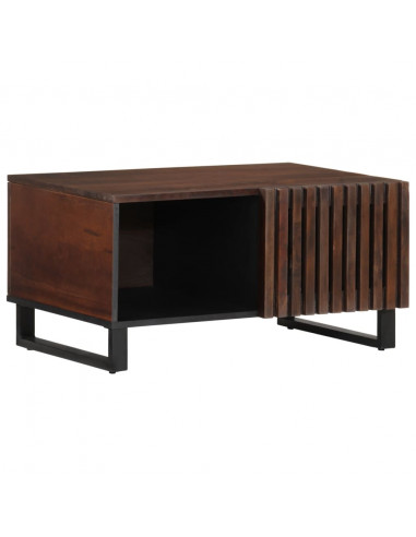 Tavolino da Salotto Marrone 80x54x40 cm Legno Massello di Mango