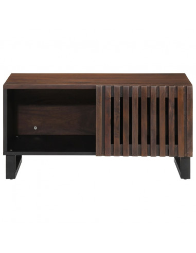 Tavolino da Salotto Marrone 80x54x40 cm Legno Massello di Mango