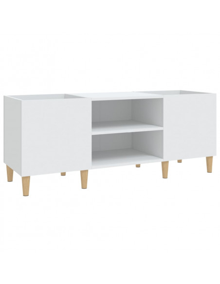 Mobile Porta Dischi Bianco 121x38x48 cm in Legno Multistrato