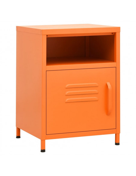 Comodino Arancione 35x35x51 cm in Acciaio