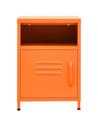 Comodino Arancione 35x35x51 cm in Acciaio