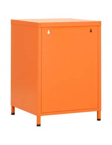 Comodino Arancione 35x35x51 cm in Acciaio