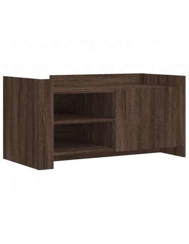 Tavolino Salotto Rovere Marrone 100x50x50 cm Legno Multistrato