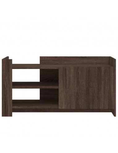 Tavolino Salotto Rovere Marrone 100x50x50 cm Legno Multistrato