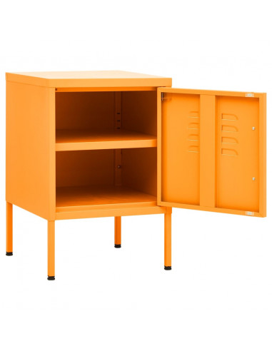 Comodino Giallo Senape 35x35x51 cm in Acciaio