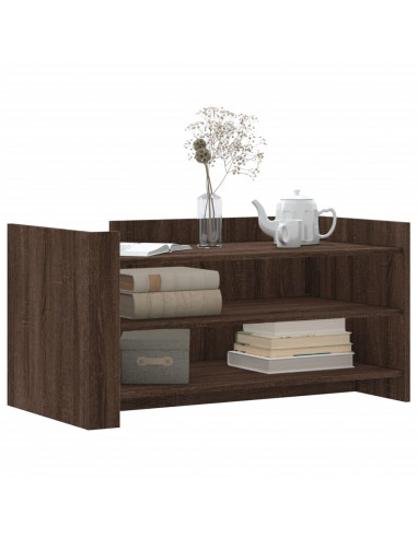 Tavolino Salotto Rovere Marrone 100x50x50 cm Legno Multistrato