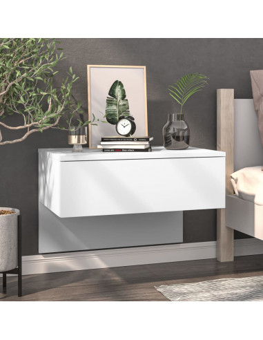 Comodini a Parete 2 pz Bianchi