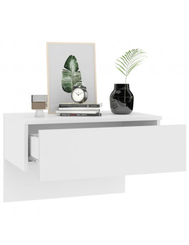 Comodini a Parete 2 pz Bianchi