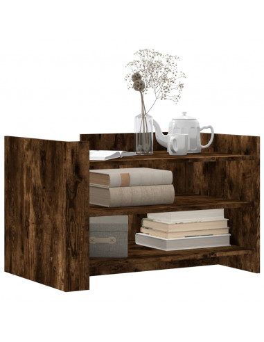 Tavolino da Salotto Rovere Fumo 80x50x50cm in Legno Multistrato