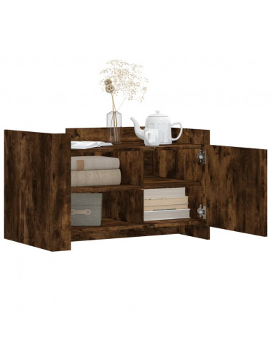 Tavolino da Salotto Rovere Fumo 80x50x50cm in Legno Multistrato