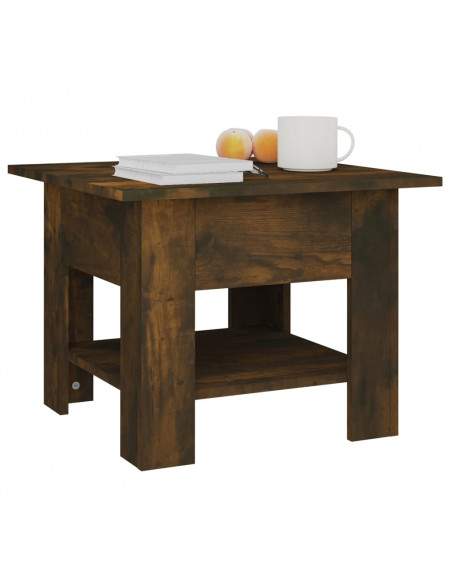 Tavolino da Salotto Rovere Fumo 55x55x42 cm in Truciolato