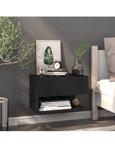 Comodini a Parete 2 pz Neri