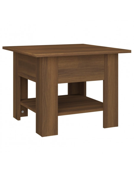 Tavolino da Salotto Rovere Marrone 55x55x42 cm in Truciolato
