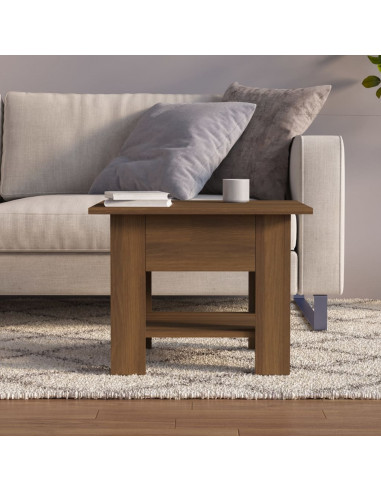 Tavolino da Salotto Rovere Marrone 55x55x42 cm in Truciolato