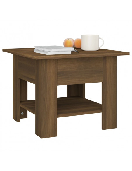 Tavolino da Salotto Rovere Marrone 55x55x42 cm in Truciolato