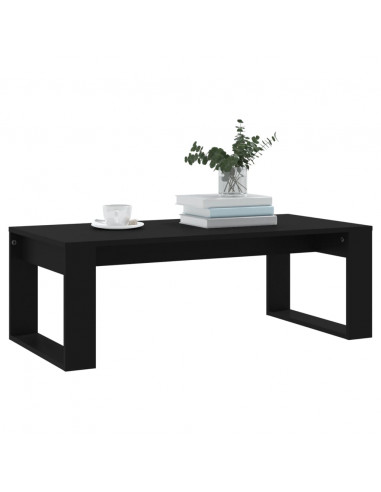Tavolino da Salotto Nero 102x50x35 cm in Legno Multistrato
