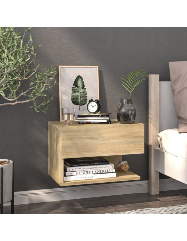 Comodini a Muro 2 pz Rovere Sonoma