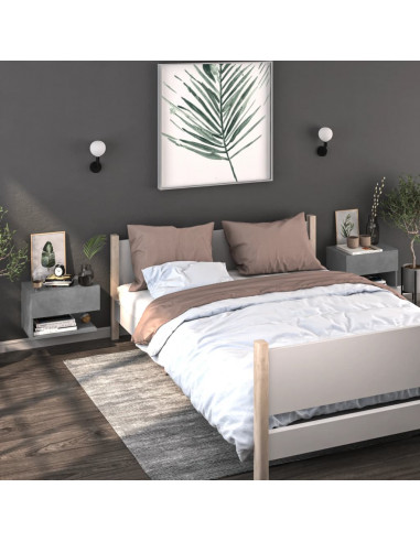 Comodino a Muro Grigio Cemento