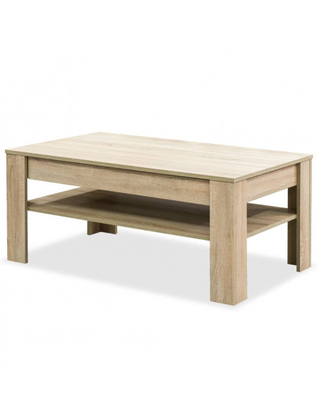Tavolino da Salotto in Legno Multistrato 110x65x48 cm Rovere