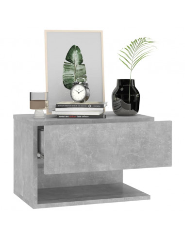 Comodino a Muro Grigio Cemento