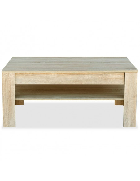 Tavolino da Salotto in Legno Multistrato 110x65x48 cm Rovere