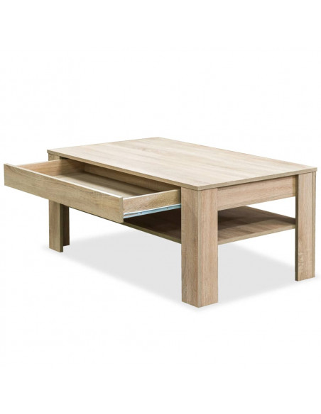 Tavolino da Salotto in Legno Multistrato 110x65x48 cm Rovere