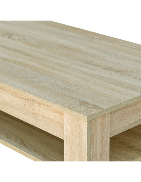 Tavolino da Salotto in Legno Multistrato 110x65x48 cm Rovere