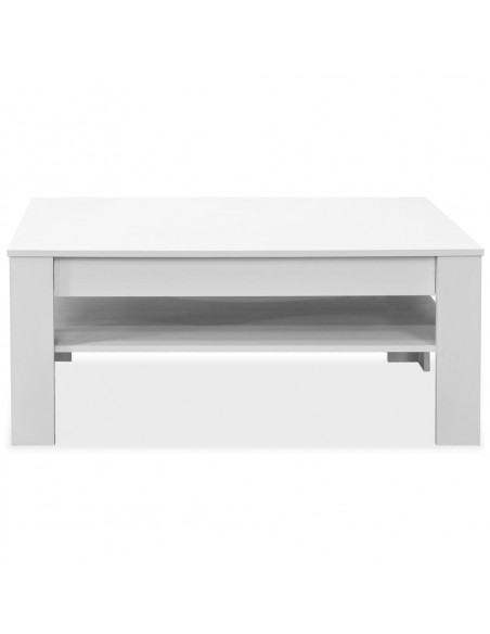 Tavolino da Salotto in Legno Multistrato 110x65x48 cm Bianco