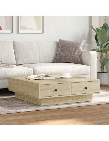 Tavolino da Salotto Rovere Sonoma 90x90x28 cm Legno Multistrato