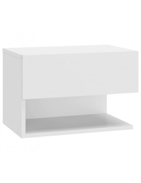 Comodini a Muro 2 pz Bianco Lucido