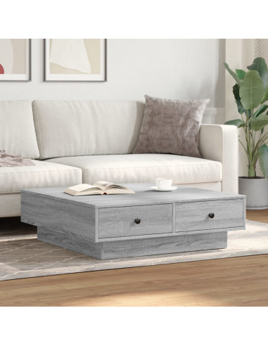 Tavolino da Salotto Grigio Sonoma 90x90x28 cm Legno Multistrato