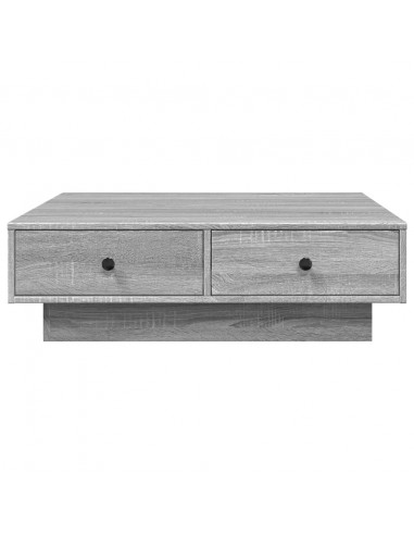 Tavolino da Salotto Grigio Sonoma 90x90x28 cm Legno Multistrato