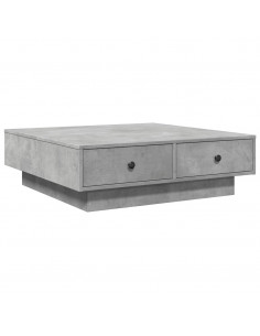 Tavolino da Salotto Grigio Cemento 90x90x28cm Legno Multistrato 2