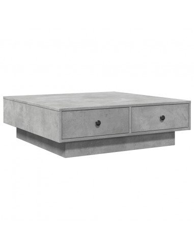 Tavolino da Salotto Grigio Cemento 90x90x28cm Legno Multistrato
