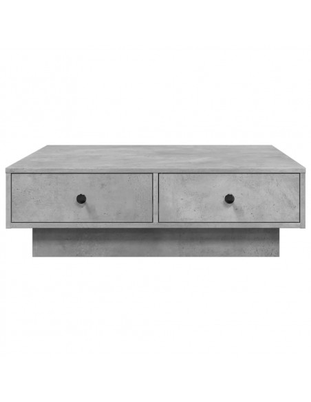 Tavolino da Salotto Grigio Cemento 90x90x28cm Legno Multistrato