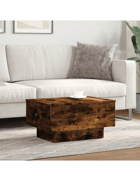 Tavolino da Salotto Rovere Fumo 60x45x31 cm Legno Multistrato
